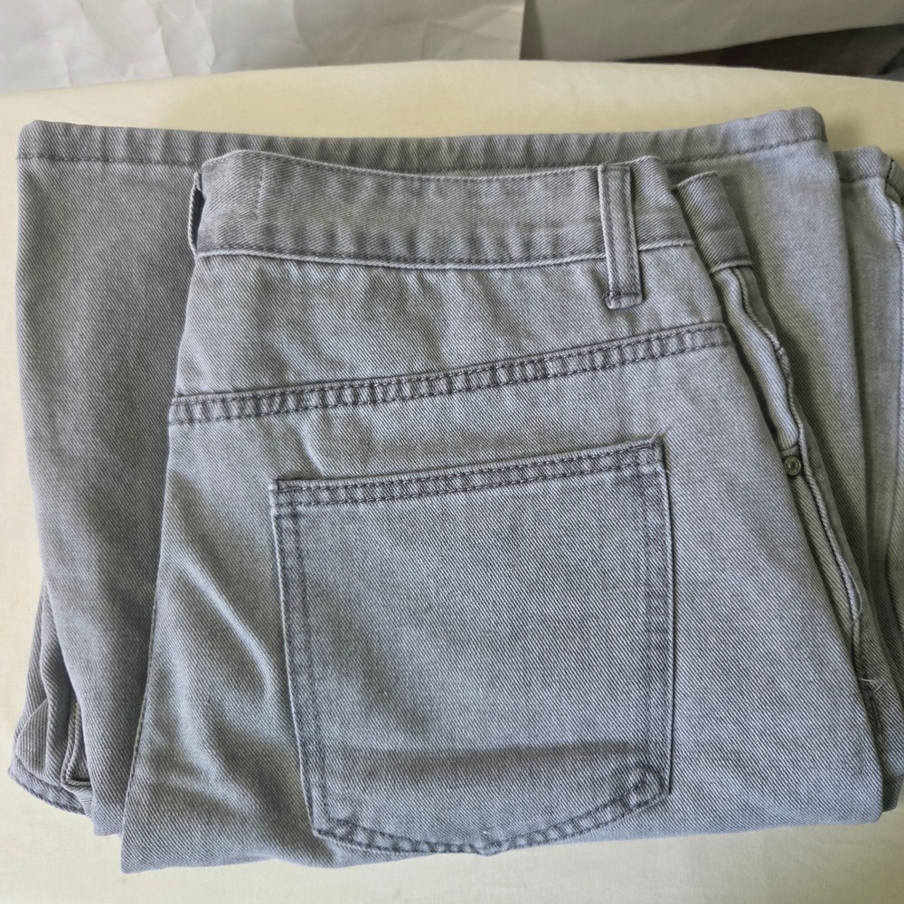 FME Grey Wide Leg High Rise Trousers Pants N03 Womens Size L